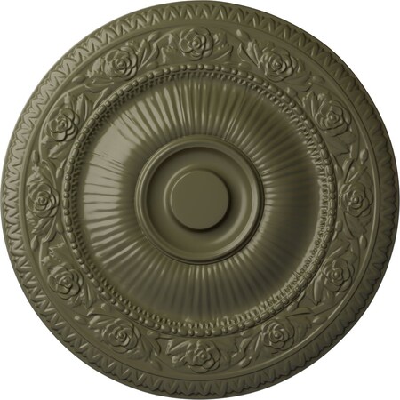 Ekena Millwork Neuveau Ceiling Medallion (Fits Canopies up to 6 3/8"), Hand-Painted Painted Turtle, 24 1/4"OD x 2"P CM24NAPTF